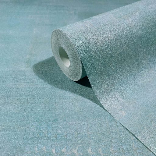 Háromdimenziós patchwork fantázia rács és ecsetvonás struktúrával akvamarin és türkiz tónus tapéta