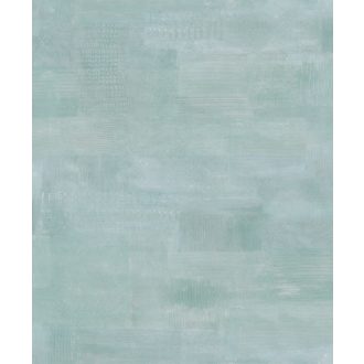   Háromdimenziós patchwork fantázia rács és ecsetvonás struktúrával pasztellzöld/zuzmózöld tónus tapéta