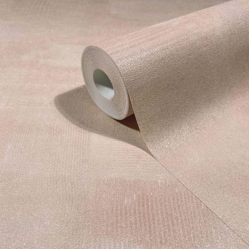 Háromdimenziós patchwork fantázia rács és ecsetvonás struktúrával lazac/púderrózsaszín tónus tapéta
