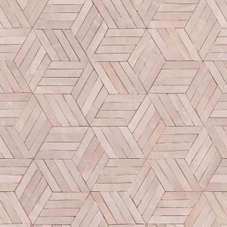   Természetes hatású háromdimenziós geometriai minta barna és rózsaszín/mályva tónus tapéta