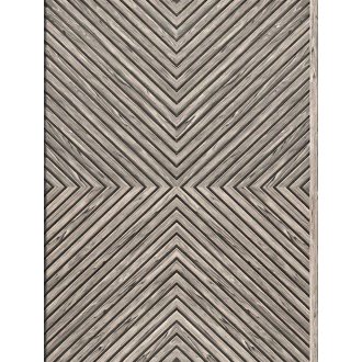   Hipnotikus 3D chevron/halszálka minta - a parkett a falra költözilk szürke barna szürkésbarna és fekete tónus tapéta