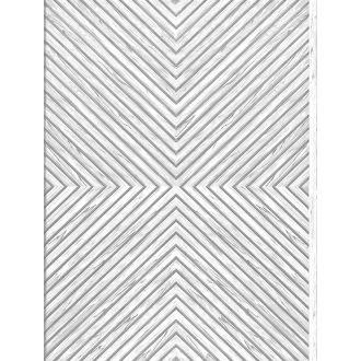   Hipnotikus 3D chevron/halszálka minta - a parkett a falra költözilk szürke/halvány szürke és fehér tónus tapéta