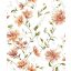Klasszikus botanikai elegancia modern léptékben illusztrált minta fehér barack narancs terrakotta mályva/lila és sötétzöld tónus tapéta