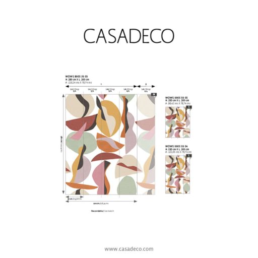 Művészi formák és "mosolygó" ajkak absztrakt mintája "L" fehér terrakotta zsályazöld sárga és sötétbarna tónus falpanel