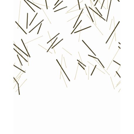 Művészi összevisszaságban - eldobott mikádó pálcák "S" méret fehér fekete és arany tónus falpanel