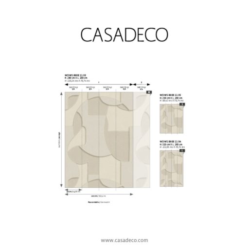 Gipszformák által ihletett háromdimenziós minta "M" méret bézs és lenszín tónus falpanel