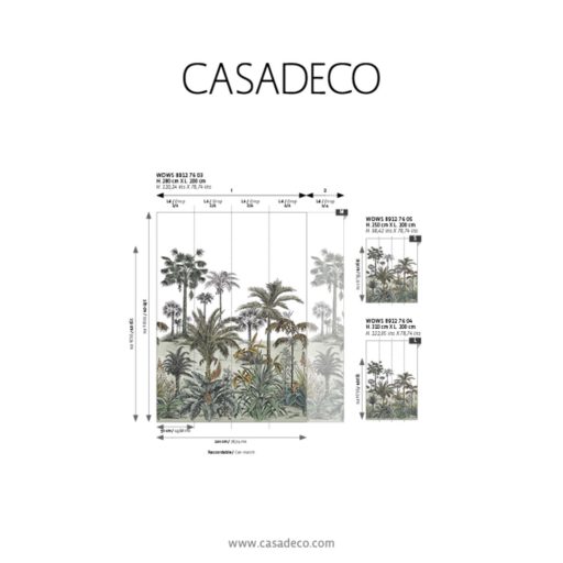 Trópusi életkép - pálmák alokáziák és sokan mások "L" fehér zöld szürke sárga és bézs tónus falpanel