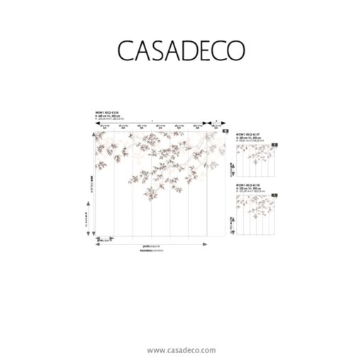 A ceruzarajz és az akvarell házasságából - romantikus levélág "L" fehér bézs és puderrózsaszín tónus falpanel