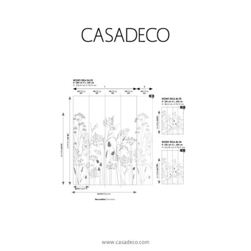 Réti füvek és virágok finom vonalú megjelenítése "M" méret fehér és korallszín tónus falpanel