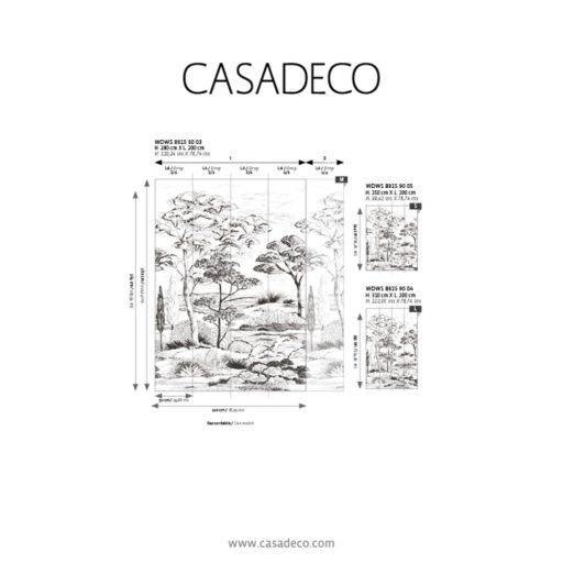 Idilli korzikai táj fenyőkkel ciprusfenyőkkel és füvekkel metszet "L" méret fehér szürke és fekete tónus falpanel