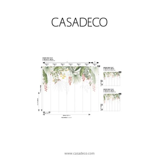 Egzotikus herbárium - Datura rákollóvirág és buja lombok "L" méret fehér zöld sárga vörös és sárgászöld tónus falpanel