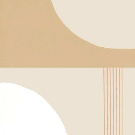 A 60-as évek kreatív dinamizmusa - Avantgarde művészi minta fehér bézs barna és korallszín tónus tapéta
