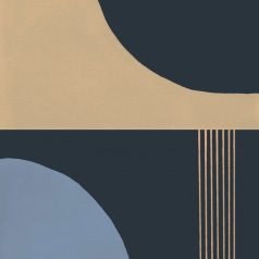   A 60-as évek kreatív dinamizmusa - Avantgarde művészi minta kék barna tintakék és narancs tónus tapéta