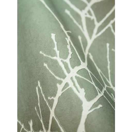 Ikonikus Casadeco design - Faágak minimalista megjelenítésben eukaliptusz zöld és bézs tónus tapéta