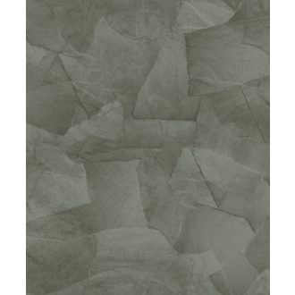   Meszelt fal hatást keltő véletlenszerűen összeragasztott papírlapok 3D mintája fenyőzöld/zöldes szürke tónus tapéta