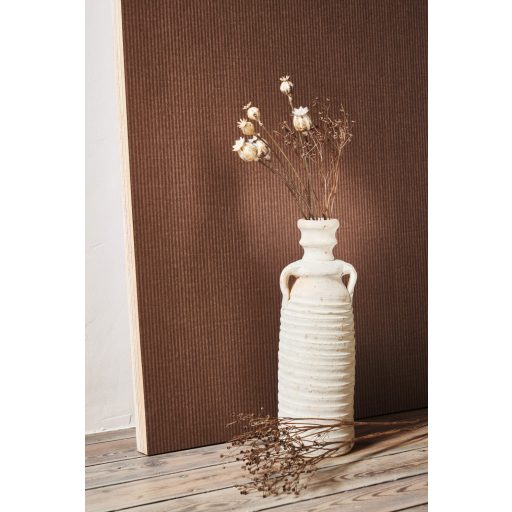 Csomagolóanyag a falakra! Megerősített keskeny csíkos /bordázott/ mikrominta kakaóbarna tónus tapéta