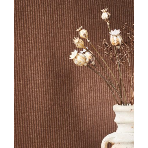 Csomagolóanyag a falakra! Megerősített keskeny csíkos /bordázott/ mikrominta kakaóbarna tónus tapéta