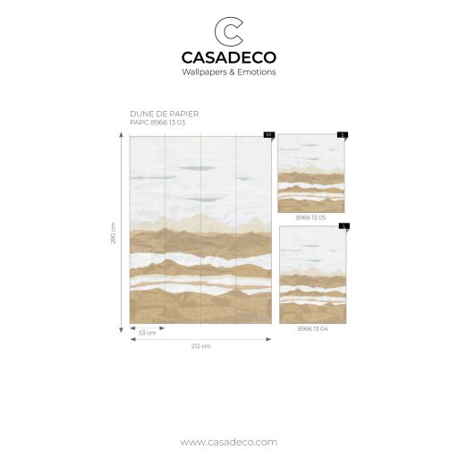 Papírdűnék - A papír sokféle formát öltött mielőtt tájképpé változott "M" fehér bézs barna szürke tónusok falpanel/digitális nyomat