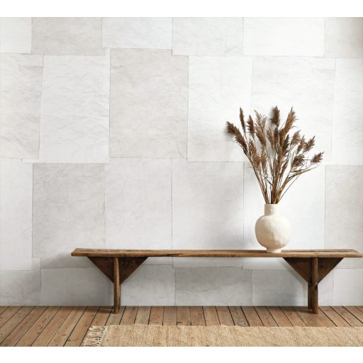 Betekintés a papírkészítés folyamatába - papírlapok szárítása kollázs kompozíció "M" fehér bézs szürke tónusok falpanel/digitális nyomat