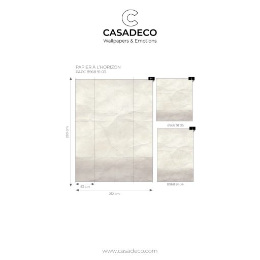 Szabad asszociáció! Gyűrt hajtogatott papírkompozíció - tenger köd égbolt vagy táj? "M" krétafehér szürkésbézs falpanel/digitális nyomat