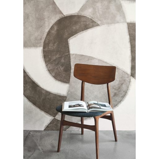 Papírból szőtt álmok - Változatos méretű ívek kölcsönhatása panorámakép "M" törtfehér szürke antracit falpanel/digitális nyomat