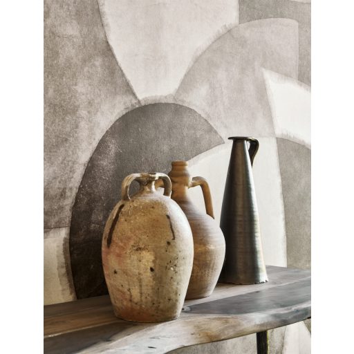 Papírból szőtt álmok - Változatos méretű ívek kölcsönhatása panorámakép "S" törtfehér szürke antracit falpanel/digitális nyomat