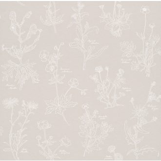   Réti vadvirágok harmonikus kompozíciója bézs/szürkésbézs és fehér tónus tapéta 