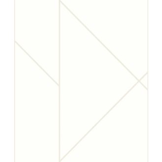   Geometrikus formákba rendezett fémes vonalak XXL mintája krétafehér és bézs/bézsarany tónus tapéta