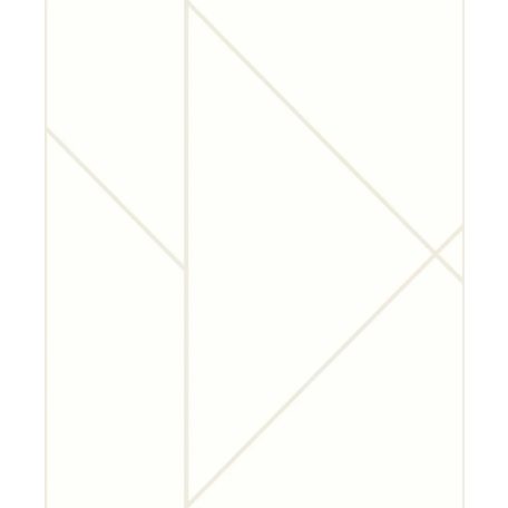 Geometrikus formákba rendezett fémes vonalak XXL mintája krétafehér és bézs/bézsarany tónus tapéta