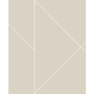   Geometrikus formákba rendezett fémes vonalak XXL mintája bézs/szürkésbézs és fehérezüst tónus tapéta