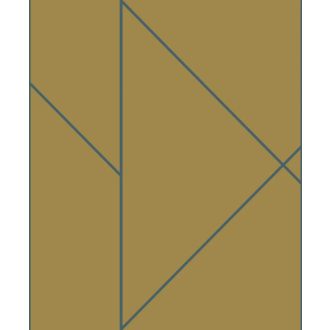  Geometrikus formákba rendezett fémes vonalak XXL mintája karamell és zöld/kékeszöld tónus tapéta