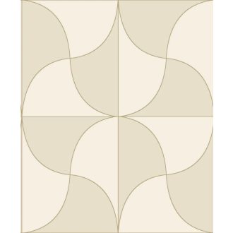   Art deco inspiráció és eredetiség - Szines ellipszisekből álló design krém bézs gyöngyház és arany tónus tapéta