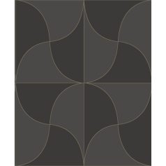   Art deco inspiráció és eredetiség - Szines ellipszisekből álló design fekete szürke/sötétszürke és bézsarany tónus tapéta