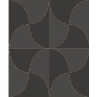  Art deco inspiráció és eredetiség - Szines ellipszisekből álló design fekete szürke/sötétszürke és bézsarany tónus tapéta