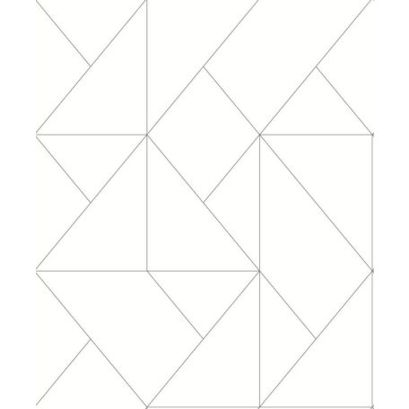 Geometriai formák vonalas minimalista mintája krém/krémfehér és faszénfekete tónus tapéta
