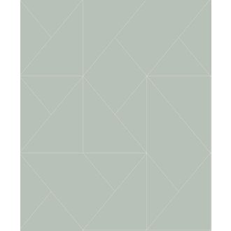   Geometriai formák vonalas minimalista mintája tengerzöld és fémes ezüst tónus tapéta
