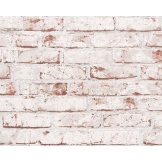   As-Creation Elements/New England 9078-13 Natur/Ipari design téglaminta fehér vörös tapéta