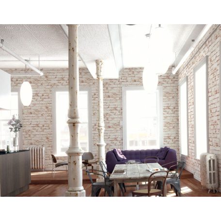 As-Creation Elements/New England 9078-13 Natur/Ipari design téglaminta fehér vörös tapéta