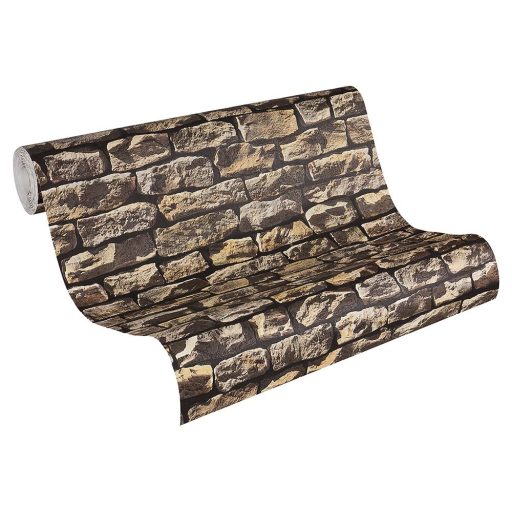 As-Creation Elements/Wood'n Stone 9079-12 kőmintás barna fekete tapéta