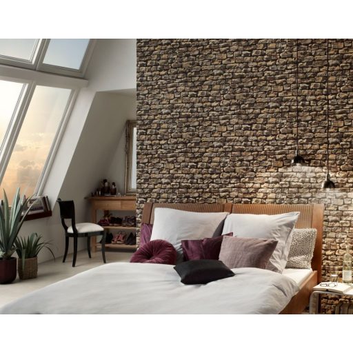 As-Creation Elements/Wood'n Stone 9079-12 kőmintás barna fekete tapéta