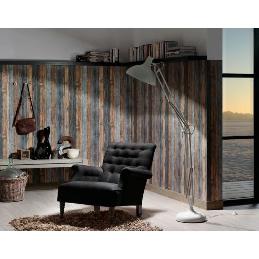 As-Creation Elements/Wood'n Stone 9086-12 famintás bézs barna szürkéskék szürke tapéta