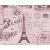 Gyerekszobai bélyegek postai bélyegzők Párizs-London rózsaszín árnyalatok tapéta