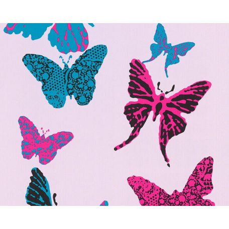 As-Creation Boys & Girls 6, 93634-2 Gyerekszobai szines pillangók rózsaszín szines tapéta