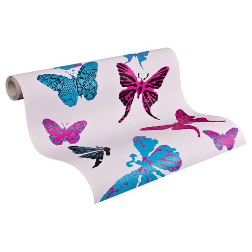 As-Creation Boys & Girls 6, 93634-2 Gyerekszobai szines pillangók rózsaszín szines tapéta