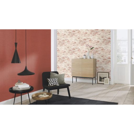 Rasch Factory III, 939309 kopott málladozó téglafal krémfehér szürke barna tapéta