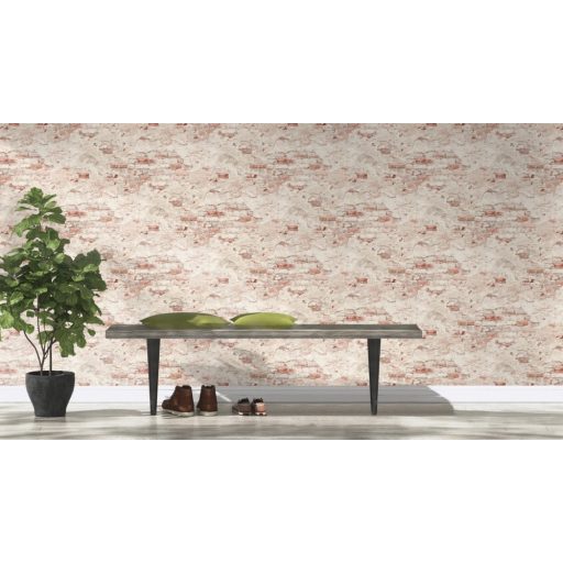 Rasch Factory III, 939309 kopott málladozó téglafal krémfehér szürke barna tapéta