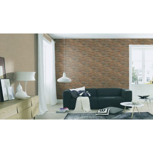 Rasch Factory III, 939811  parkettminta 3D  barna  szines tapéta