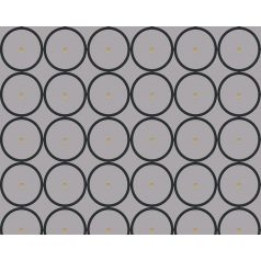   As-Creation Raffi  94019-1 Geometrikus grafikus körök sorba oszlopba rendezve szürke fekete fémes arany tapéta