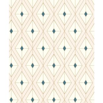   Rasch Open Space 941500 Geometrikus rombuszminta krém arany petrolkék tapéta