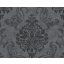 As-Creation Memory 2/Black is Beautiful 95372-3 Kifinomult barokk minta csillámporszemcsék csillogásával szürke fekete és ezüst tapéta
